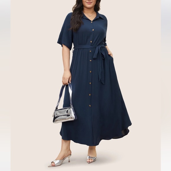 BloomChic Dresses & Skirts - NWT: 18/20 Bloomchic shirt dress navy blue